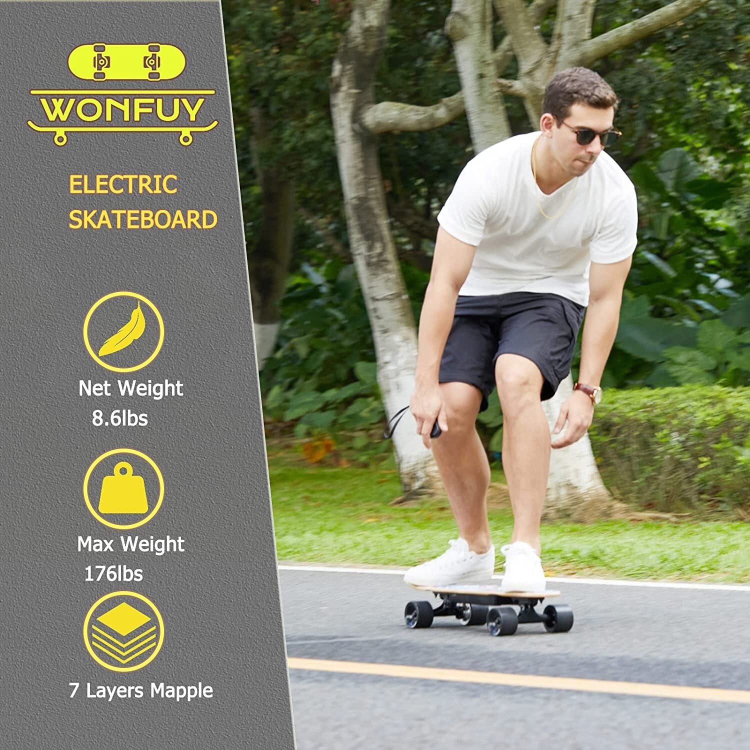 New Electric Skateboard Graffiti Graphic + Remote Maple Deck Kids, Teens, Adults
