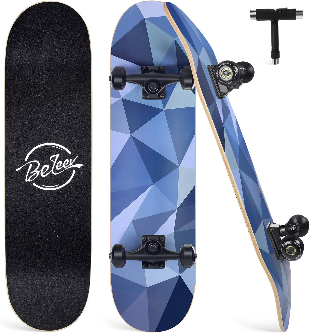 Skateboards for Beginners, 31 X 8 Inch Complete Skateboard for Kids Teens Adults