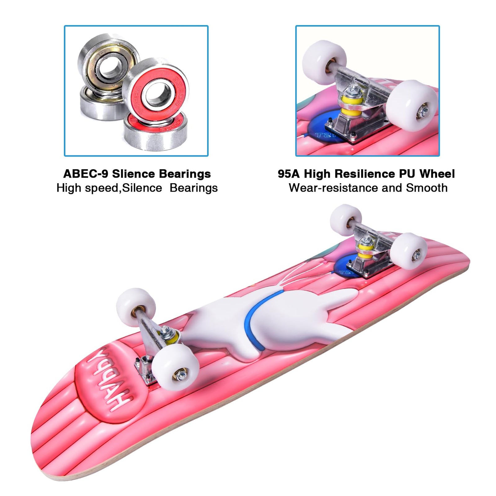 Toutseul Skateboards For Beginners Kids Boys Girls Teens And Adults 31 Inch