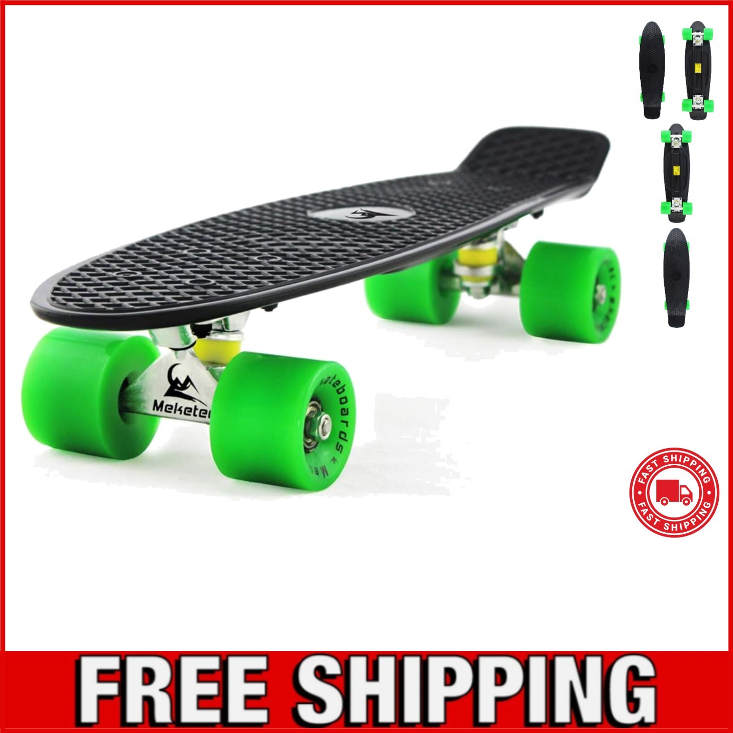 Colorful 22 Inch Complete Cruiser Skateboard for Youths & Beginners – Safe Ride