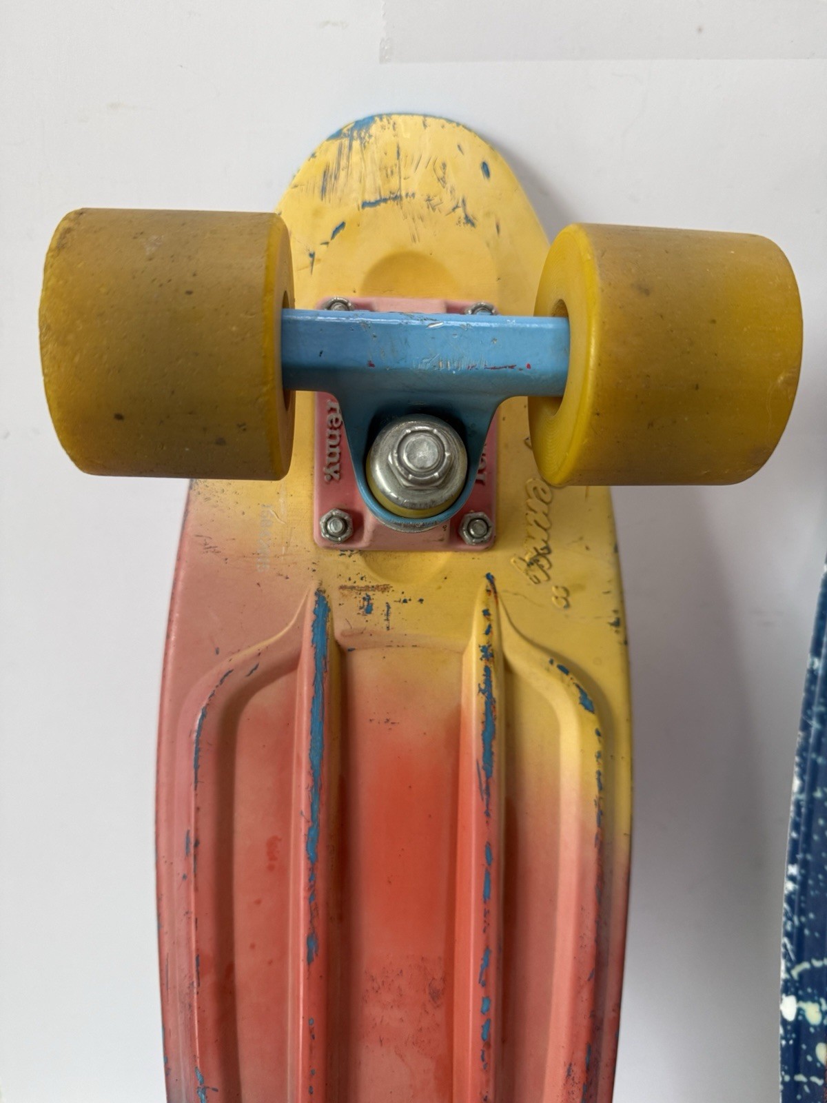 Vintage Penny Board Australia 22&Prime; Skateboard Lot Sunset Fade & Blue Marble Deck