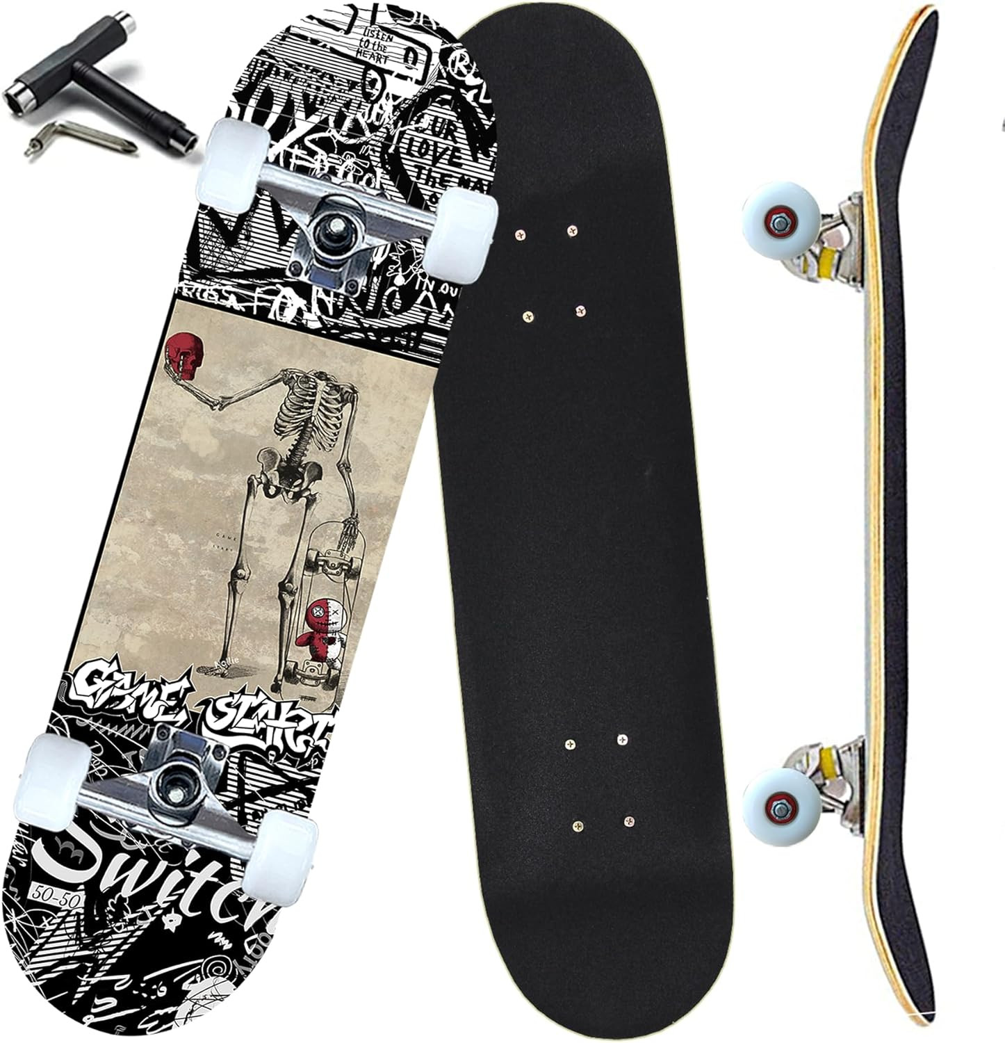 Pro Complete Skateboards for Beginners Girls Boys Kids Youths Teens Adults 31&Prime;X8