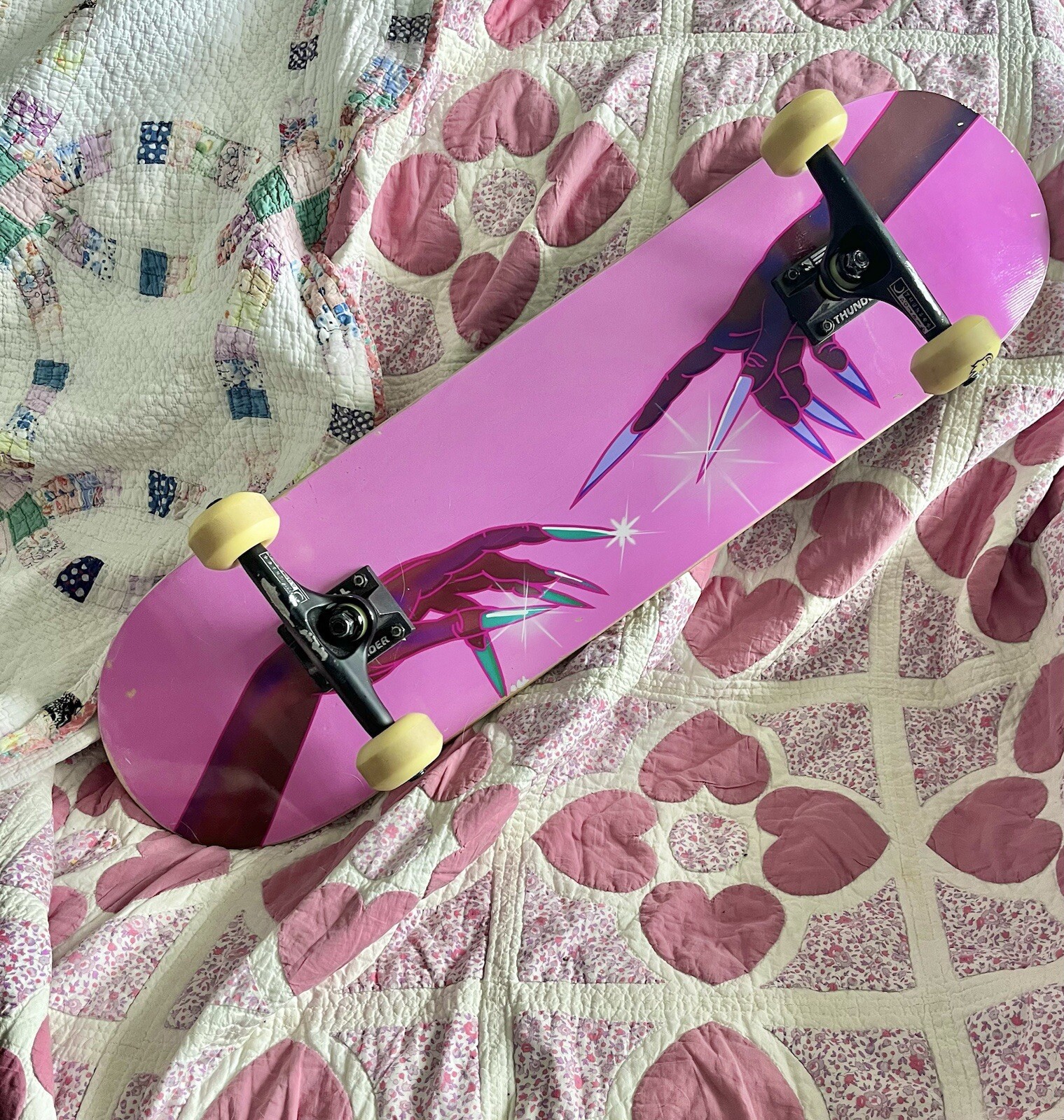 Proper Gnar Complete Skateboard, Frida Kahlo Ripndip Grip, Used 2x, Pink