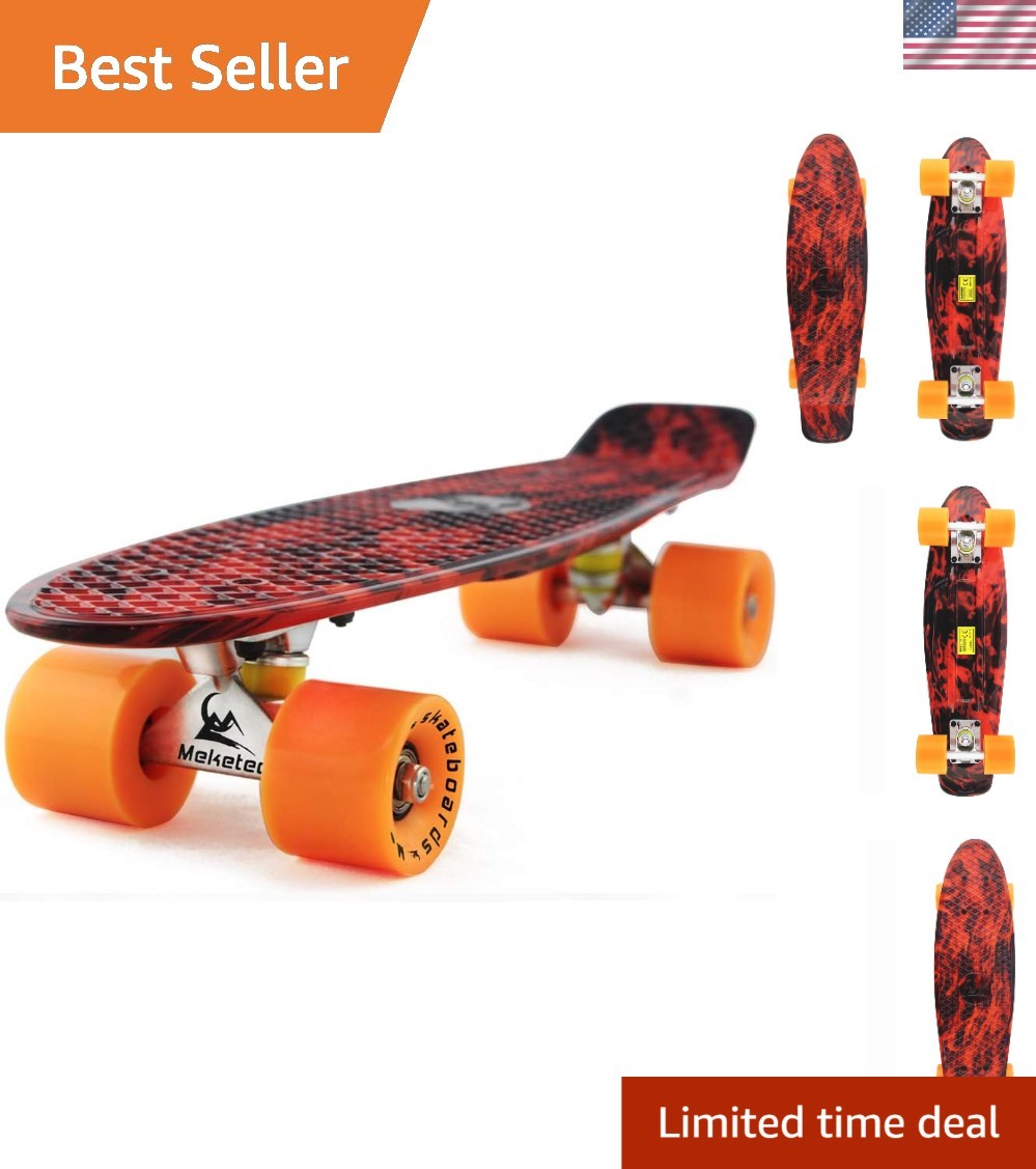 Skateboards Complete 22 Inch Mini Cruiser Retro Skateboard for Kids Boys Yout…