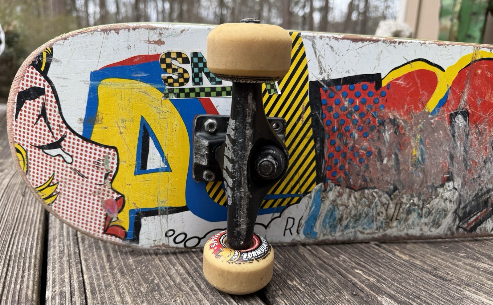 Vintage Used Rare ALMOST Skateboard Comic Girl Deck Grizzly